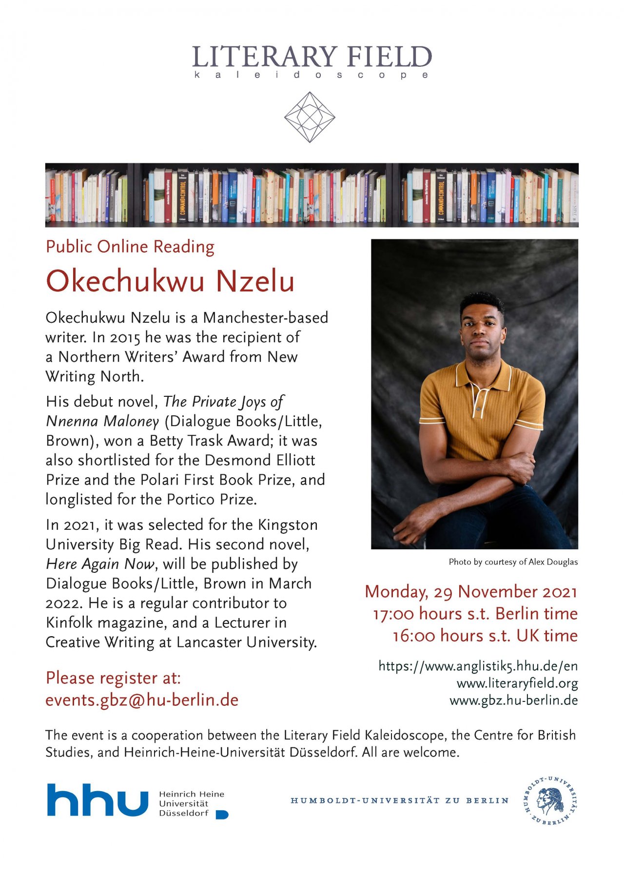 Public Online Reading with Okechukwu Nzelu Open Humboldt