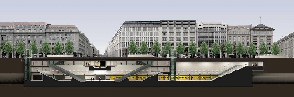 Längsschnitt des U-Bahnhofs "Unter den Linden"